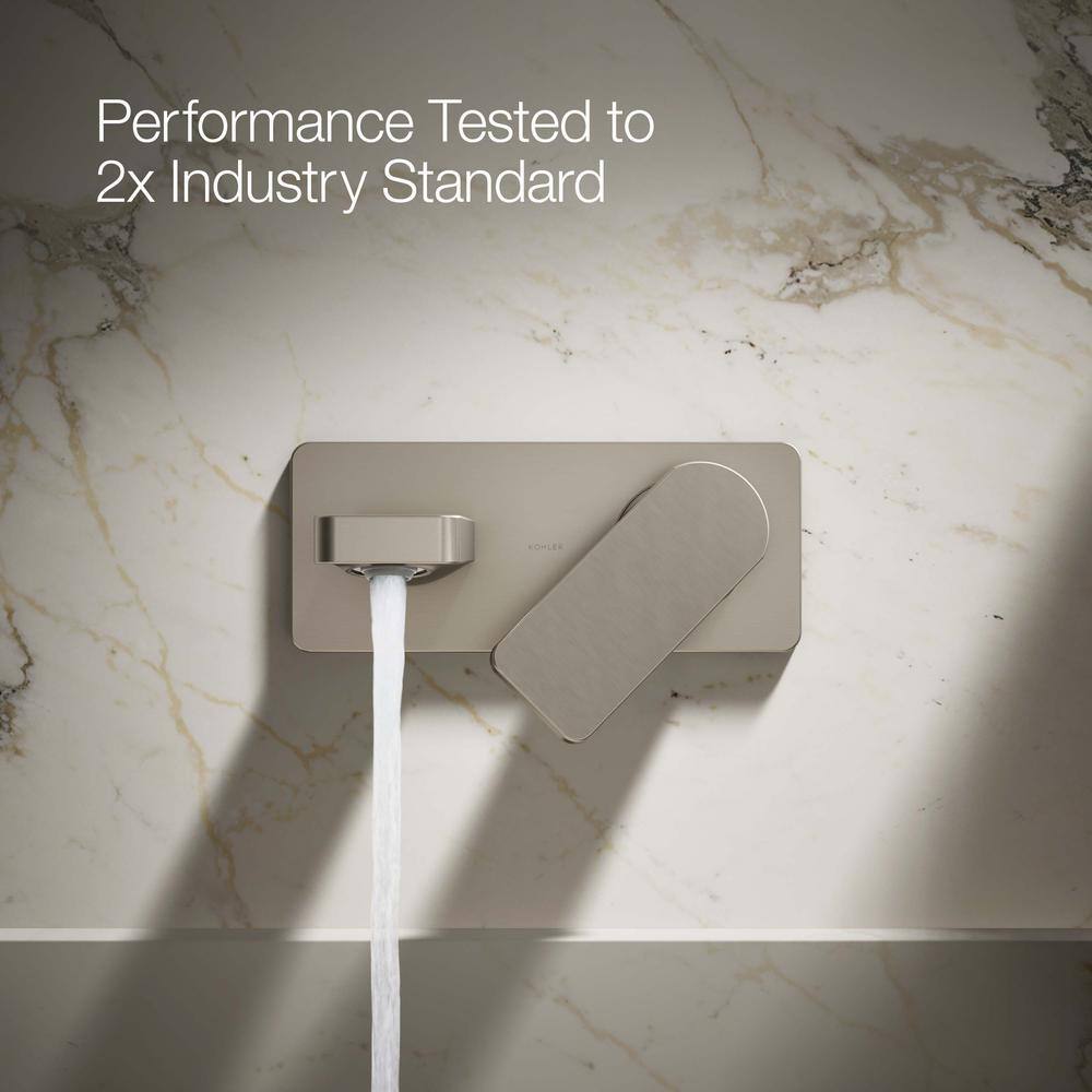 Brushed Nickel Wall-Mount Single-Handle Bathroom Faucet