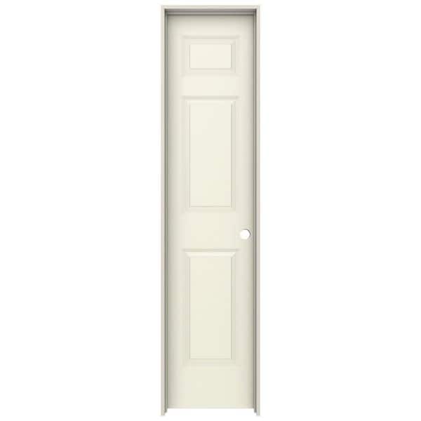 JELD-WEN 18 in. x 80 in. Colonist Vanilla Painted Left-Hand Smooth Solid Core Molded Composite MDF Single Prehung Interior Door