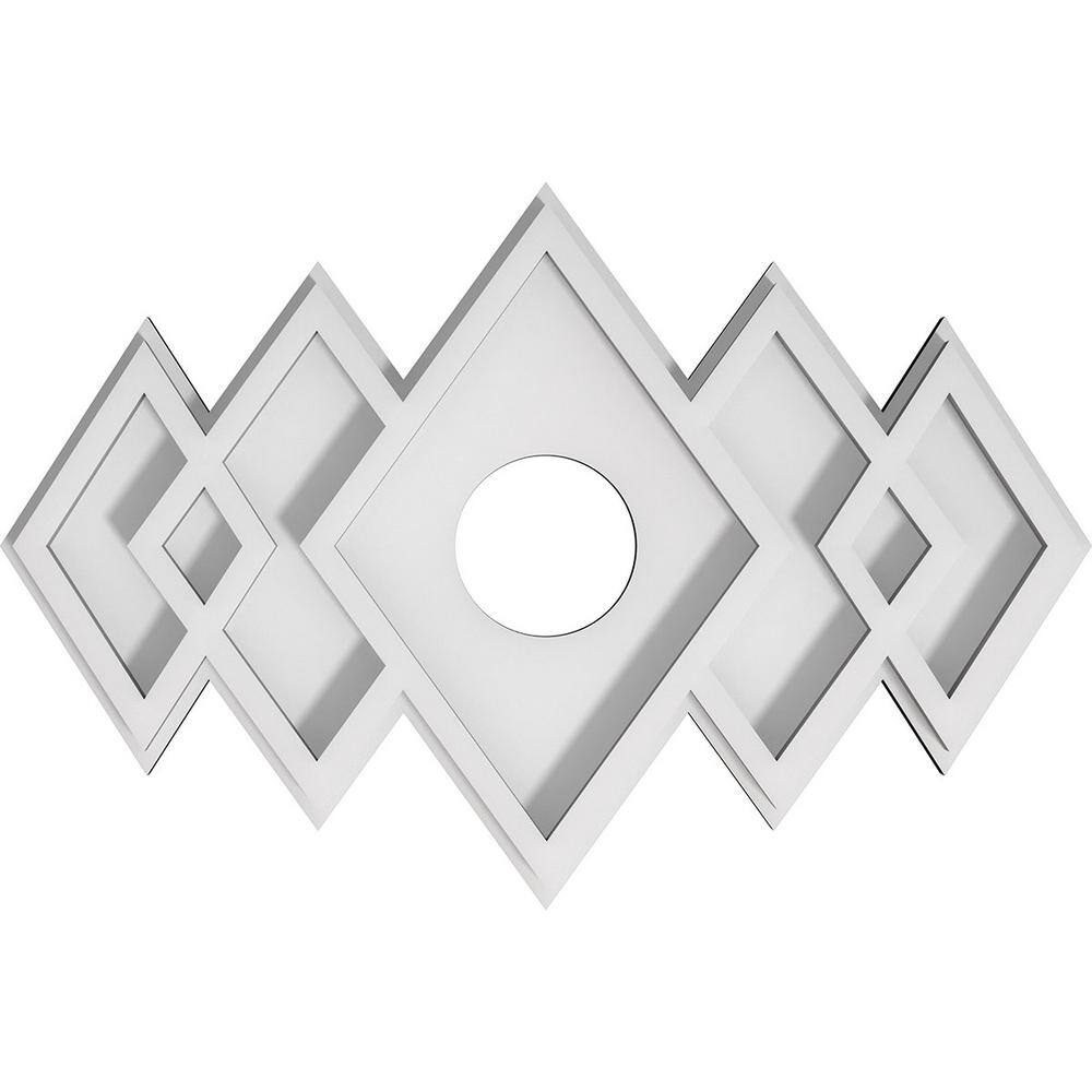 White Geometric PVC Ceiling Medallion, 12" x 8"