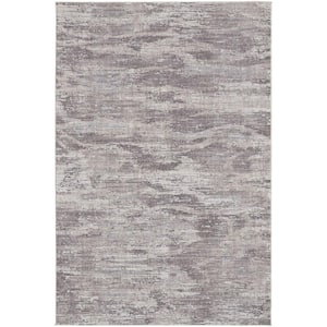 Tan Taupe and Gray 2 ft. x 3 ft. Abstract Area Rug