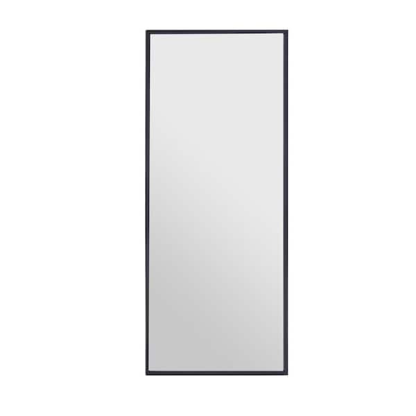 JimsMaison 24 in. W x 1.6 in. H Large Rectangular Glass Framed Wall Freestanding Dressing Bathroom Vanity Mirror in Black