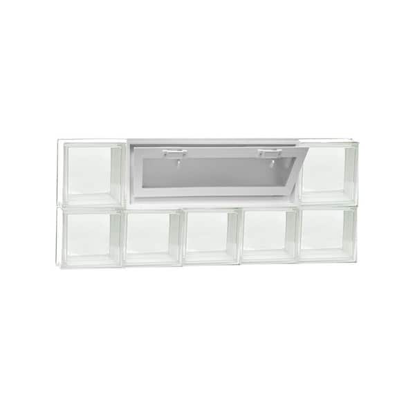Clearly Secure 38.75 in. x 15.5 in. x 3.125 in. Frameless Vented Clear Glass Block Window