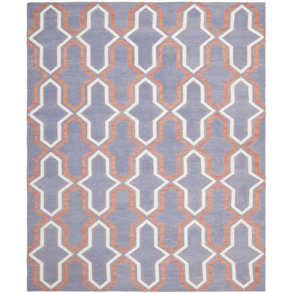 SAFAVIEH Dhurries Purple/Multi 10 ft. x 14 ft. Geometric Area Rug