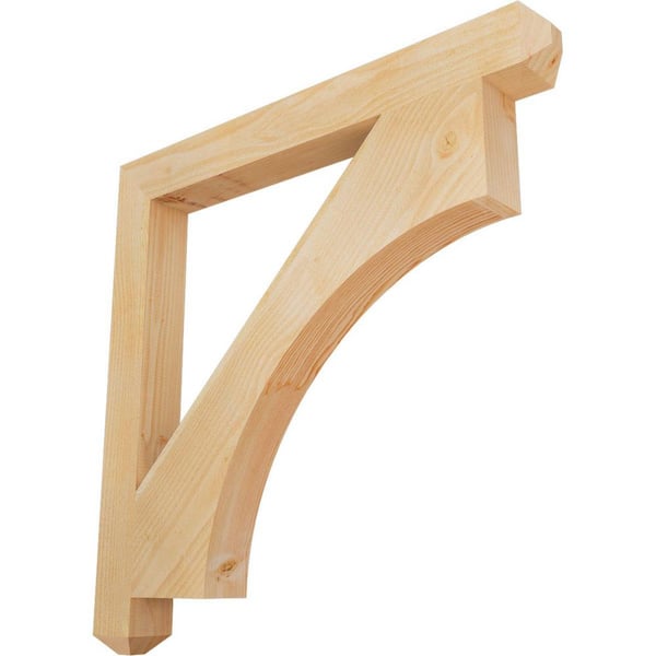 Ekena Millwork 4 in. x 38 in. x 38 in. Douglas Fir Westlake Craftsman Rough Sawn Bracket