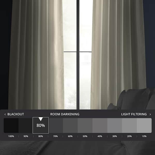 Off White Solid Rod Pocket Room Darkening Curtain - 50 in. W x 108 in. L (1 Panel)