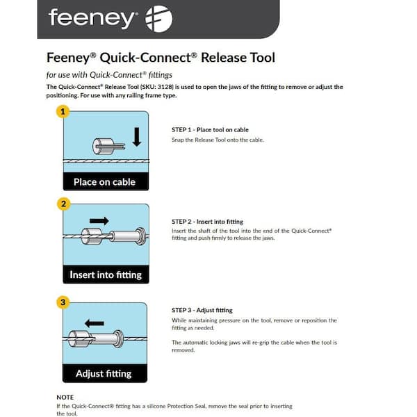 Feeney 1/8 in. Metal I.D. Quick-Connect Release Tool for Cable Metal Railing System