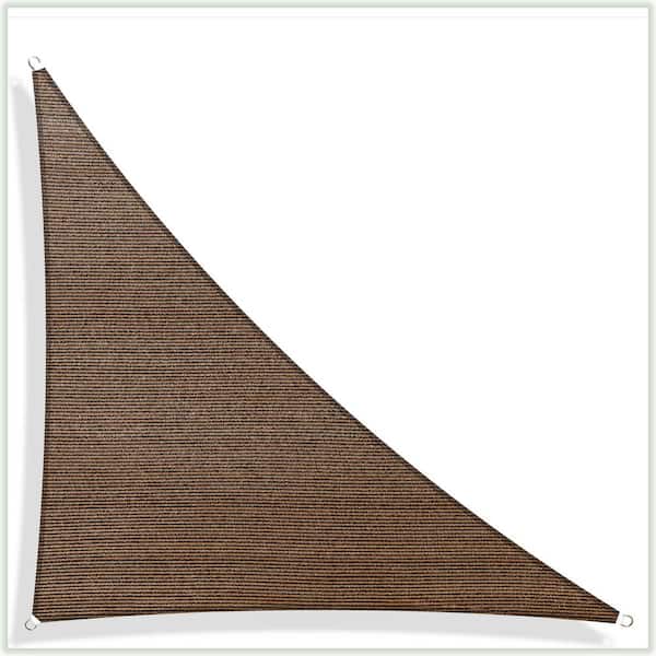 COLOURTREE 18 ft. x 18 ft. x 25.5 ft. 190 GSM Brown Right Triangle Sun Shade Sail Screen Canopy, Outdoor Patio and Pergola Cover