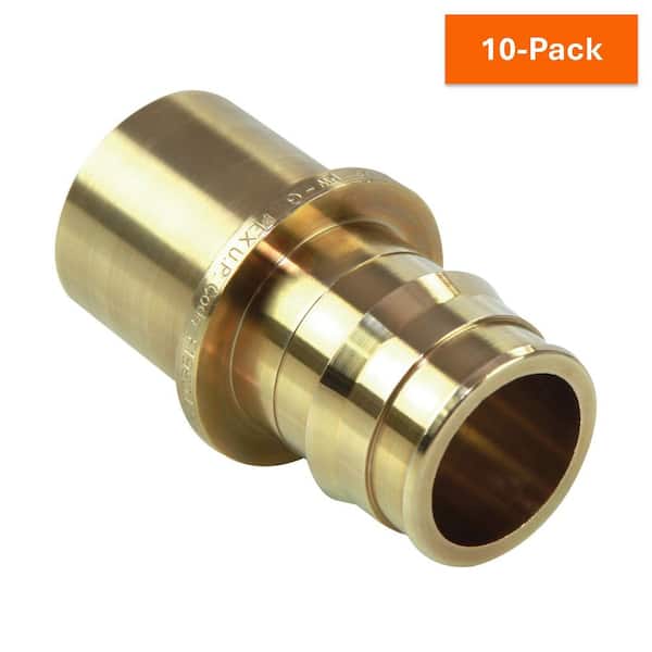 Uponor ProPEX 1 in. PEX-A Expansion Barb x 1 in. Copper Lead-Free Brass Male Sweat Fitting Adapter (10-Pack)