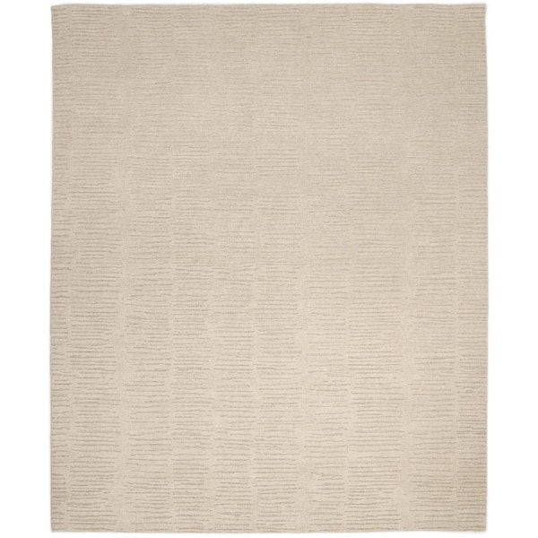 Solid Hamilton Beige 3 X 5 Hand Loom Wool Cotton Indoor Area Rug