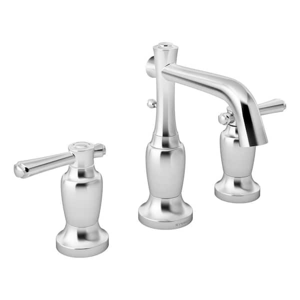 Symmons Degas 8 in. Widespread 2-Handle Bathroom Faucet with Drain Assembly in Polished Chrome (1.5 GPM)