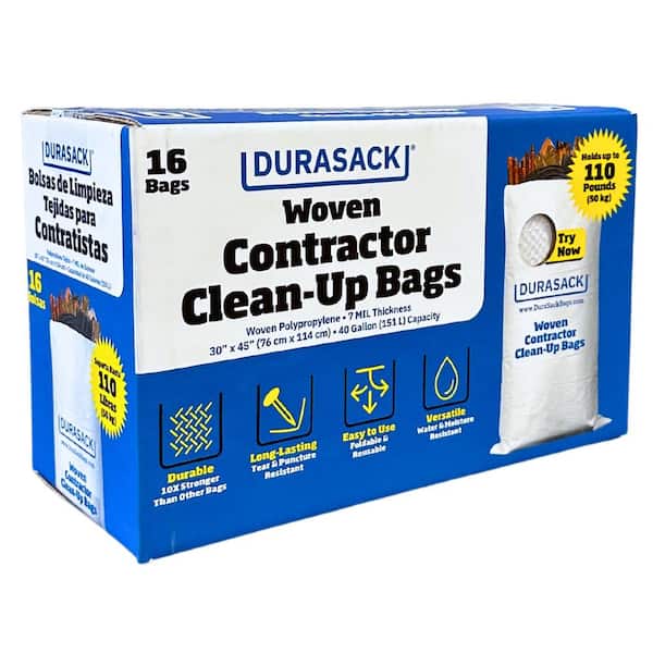 40 Gal. Heavy-Duty Woven Contractor Trash Bags (16-Pack)