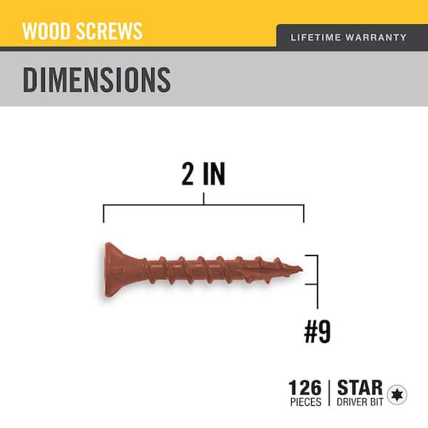 DECKMATE #9 x 2 in. Red Torx Star Flat-Head Wood Deck Screw (1 lb
