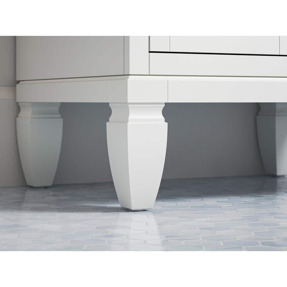 Hearthaven 48-Inch White MDF Bathroom Vanity with Quartz Top