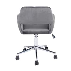 16.1 in. Width Small Gray Upholstery Task Chair with Adjustable Height