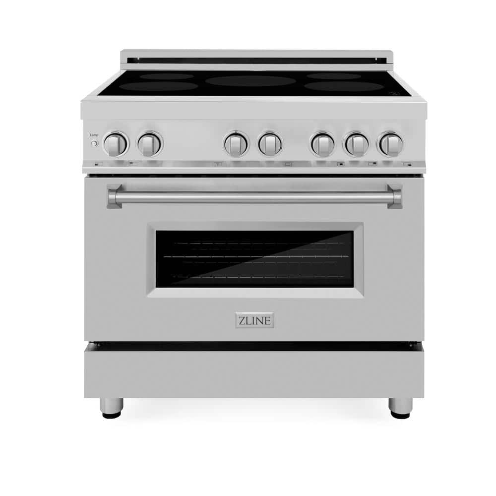 ZLINE Kitchen and Bath 36 in. Freestanding Electric Range 4 Element Induction Cooktop in Stainless Steel