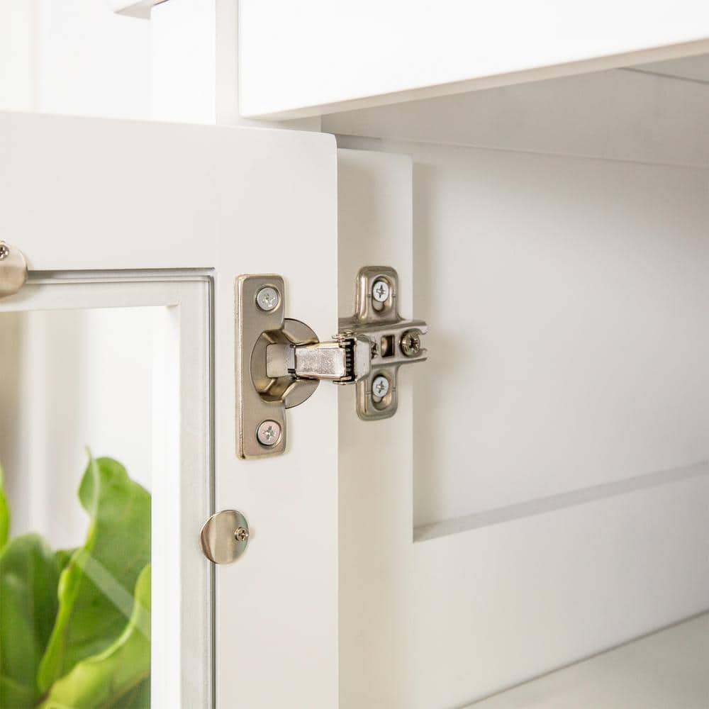 White 52" MDF and Glass TV Stand with Storage