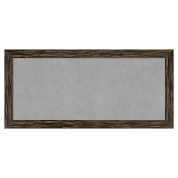 Amanti Art Fencepost Brown Narrow 53 in. x 25 in. Framed Magnetic Board