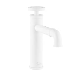 Avallon Single Handle Single Hole Bathroom Faucet in Matte White