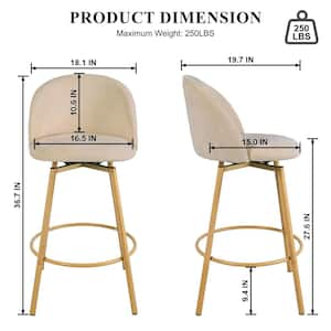 26 in. Colsted Biscuit Beige Upholstered Counter Stools with Swivel Seat (Set of 2)