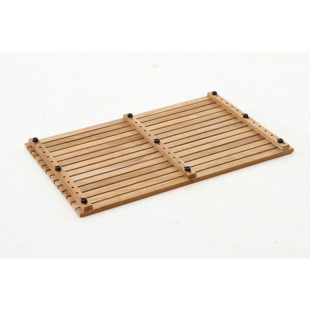 Nordic Teak 31.4" x 19.6" Natural Shower and Bath Mat