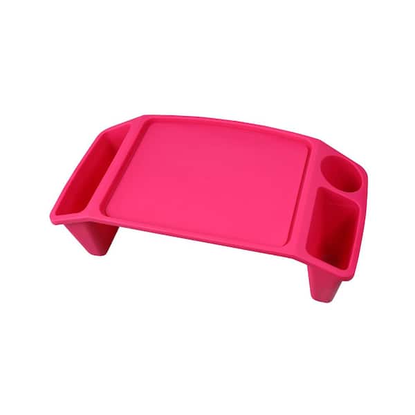 Basicwise Pink Kids Lap Desk Tray, Portable Activity Table