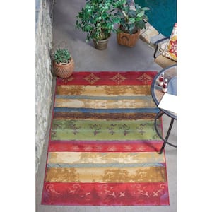 Outdoor Traditional Multi 4' 0 x 6' 0 Area Rug