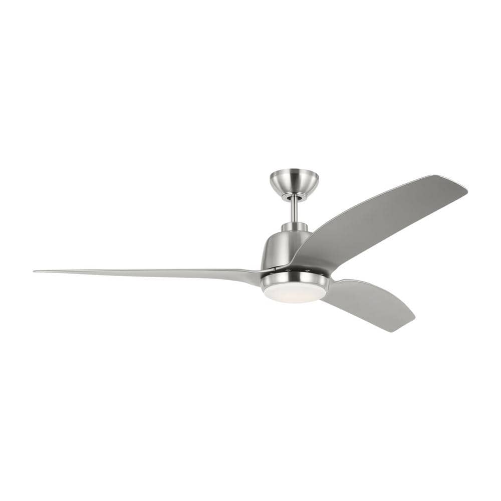 Avila 60 in. Indoor/Outdoor Brushed Steel Ceiling Fan with Silver Blades, Integrated LED Light Kit and Remote Control price history on PriceWatchPro