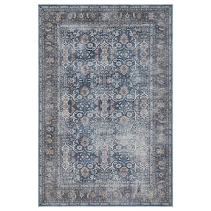 Alaska Blue/Green 9 ft. x 12 ft. Medallion Area Rug