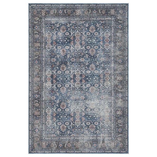 Amer Rugs Alaska Blue/Green 9 ft. x 12 ft. Medallion Area Rug
