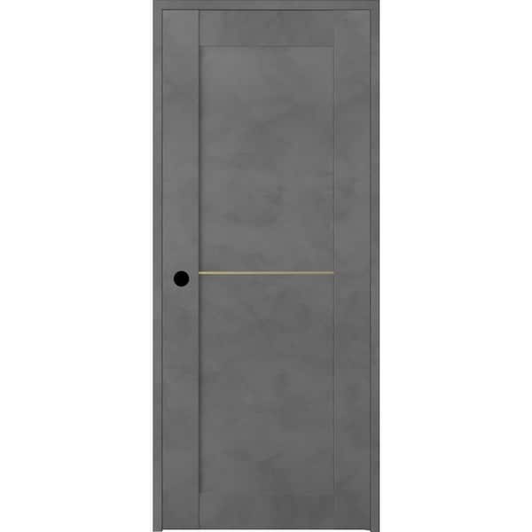 Belldinni Vona 07 1H Gold 24 in. x 80 in. Right-Handed Solid Core Dark Urban Textured Wood Single Prehung Interior Door