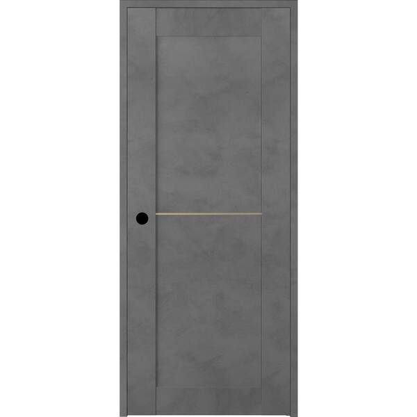 Belldinni Vona 07 1H Gold 28 in. x 80 in. Right-Handed Solid Core Dark Urban Textured Wood Single Prehung Interior Door