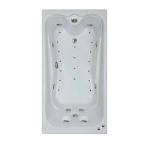 60 in. Acrylic Rectangular Drop-in Air and Whirlpool Bathtub in Biscuit