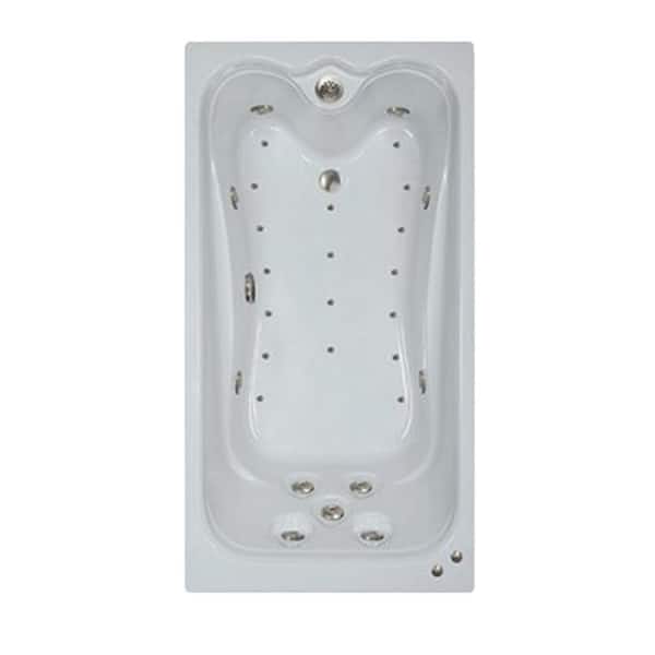 Comfortflo 60 in. Acrylic Rectangular Drop-in Air and Whirlpool Bathtub in Biscuit