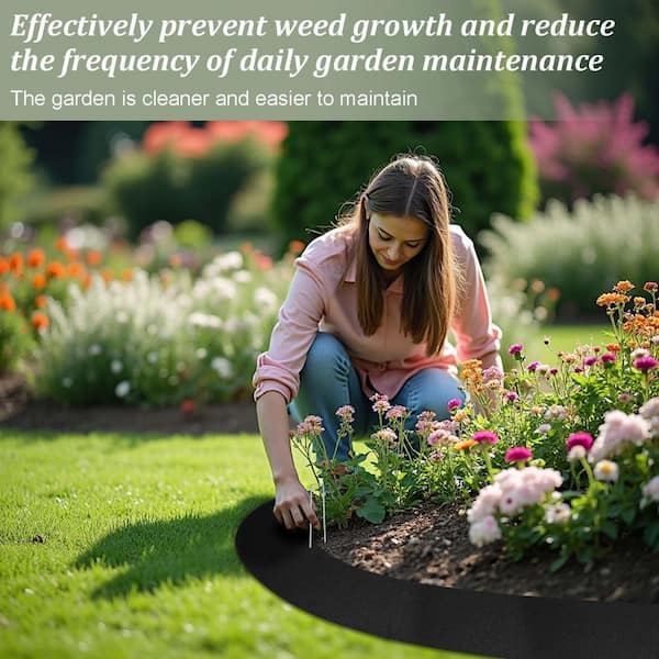 118 in. x 5.9 in. Black Felt Shredded Bagged Mulch Weed Barrier