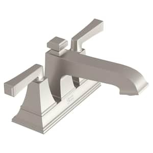 Town Square S 4 in. Centerset 2-Handle Bathroom Faucet with Drain Assembly and WaterSense 1.2 GPM in Brushed Nickel