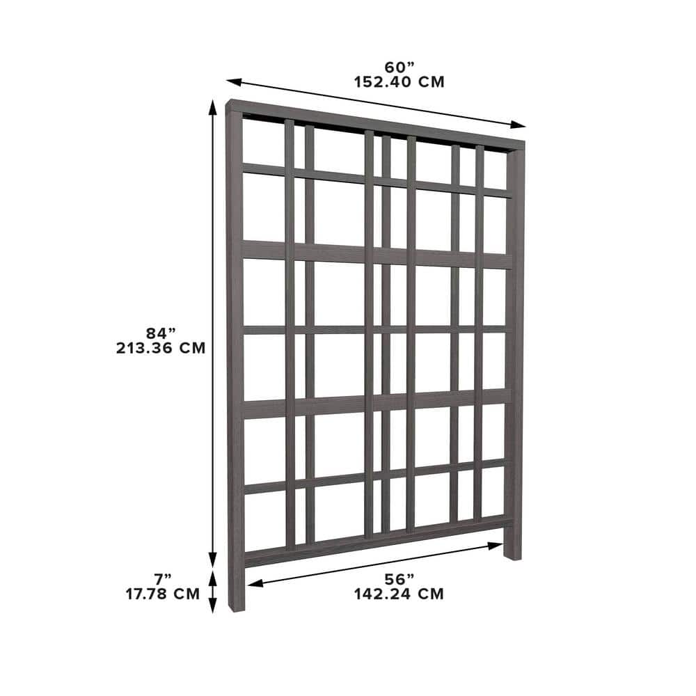 Espresso Brown 84'' H x 60'' W Modern Vinyl Garden Trellis