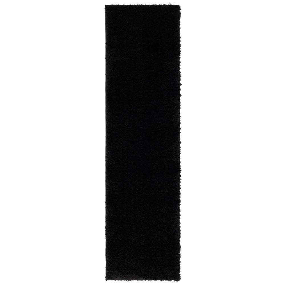 Lindsay Shag 2 ft. x 8 ft. Black Modern Solid Runner Rug price history on PriceWatchPro
