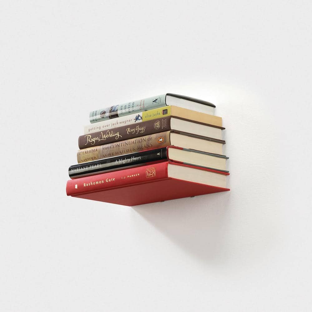 Large Silver Steel Floating Wall Shelf Set