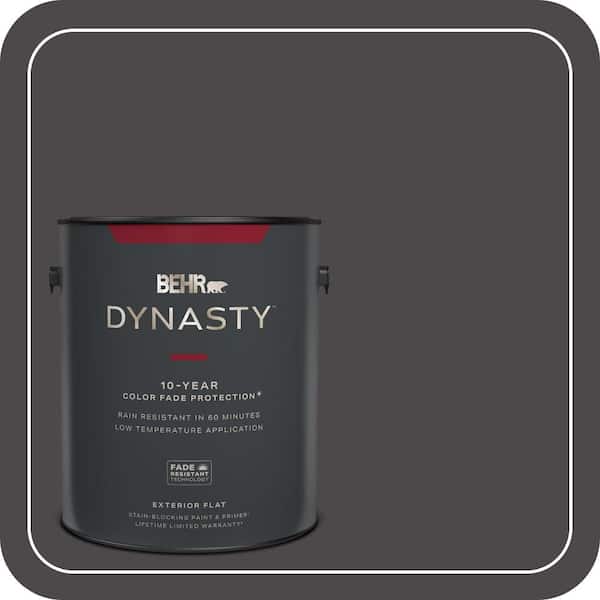 BEHR DYNASTY 1 gal. #N530-7 Private Black Flat Exterior Stain-Blocking Paint & Primer