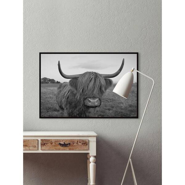 Cattle Portrait by Marmont Hill Floater Framed Canvas Animal Art