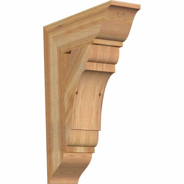 Ekena Millwork 6 in. x 28 in. x 20 in. Western Red Cedar Olympic Traditional Rough Sawn Bracket