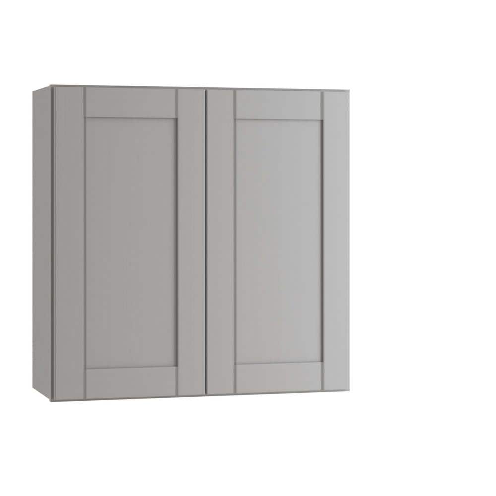 Contractor Express Cabinets Arlington Veiled Gray Plywood Shaker Stock Assembled Wall Kitchen Cabinet Soft Close 24 in W x 12 in D x 30 in H -  W2430-AVG