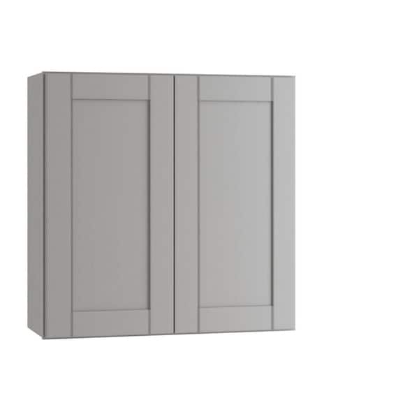 Contractor Express Cabinets Arlington Veiled Gray Plywood Shaker Stock Assembled Wall Kitchen Cabinet Soft Close 24 in W x 12 in D x 30 in H