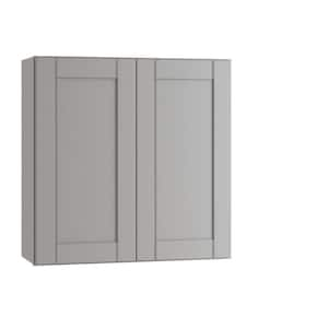 Arlington Veiled Gray Plywood Shaker Stock Assembled Wall Kitchen Cabinet Soft Close 36 in W x 12 in D x 30 in H