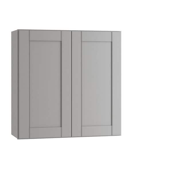 Arlington Veiled Gray Plywood Shaker Stock Assembled Wall Kitchen Cabinet Soft Close 36 in W x 12 in D x 30 in H