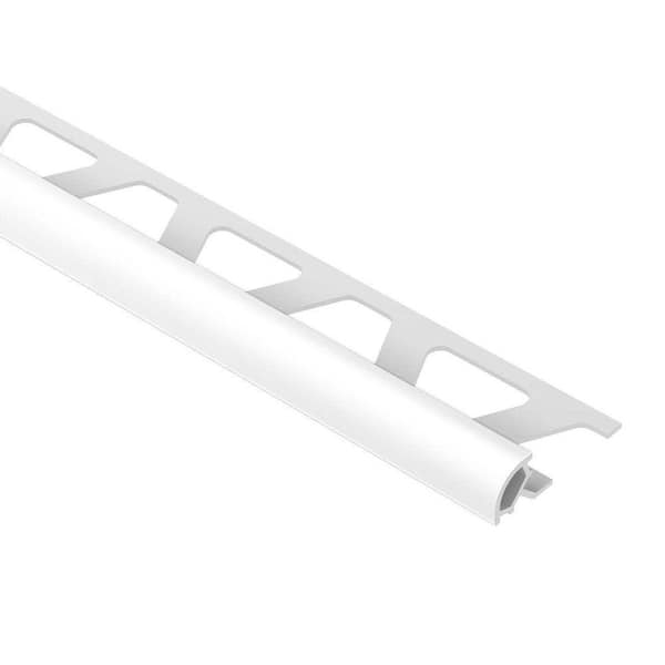 Rondec Bright White 5/16 in. x 8 ft. 2-1/2 in. PVC Bullnose Tile Edging Trim