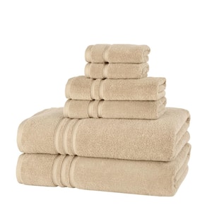 Turkish Cotton Ultra Soft Khaki 6-Piece Bath Towel Set