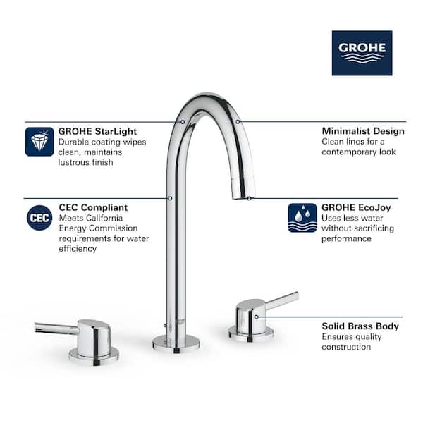 Concetto 8 in. Widespread 2-Handle High-Arc Bathroom Faucet in Brushed Cool Sunrise