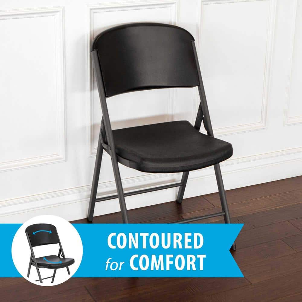 Lifetime Black Commercial Grade Folding Chairs, 4 Pack