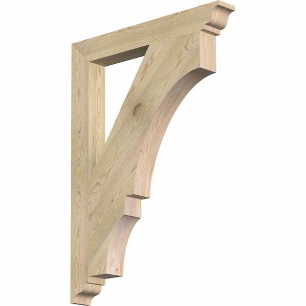Ekena Millwork 4 in. x 44 in. x 32 in. Douglas Fir Balboa Traditional Rough Sawn Bracket
